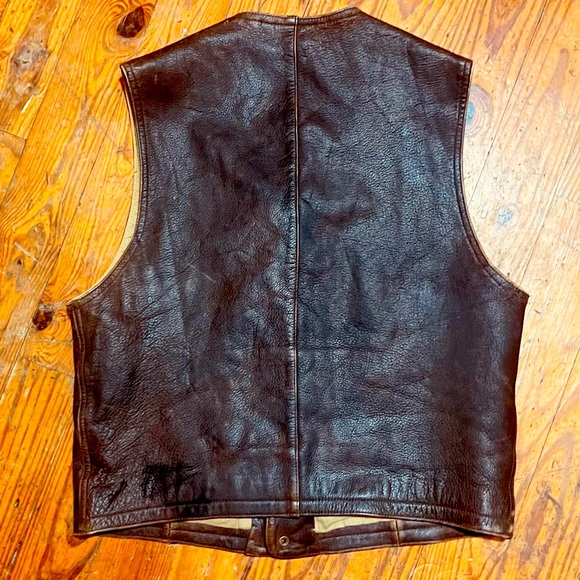100% Genuine Leather, men’s Sz M, STRUCTURE biker vest - Picture 4 of 4